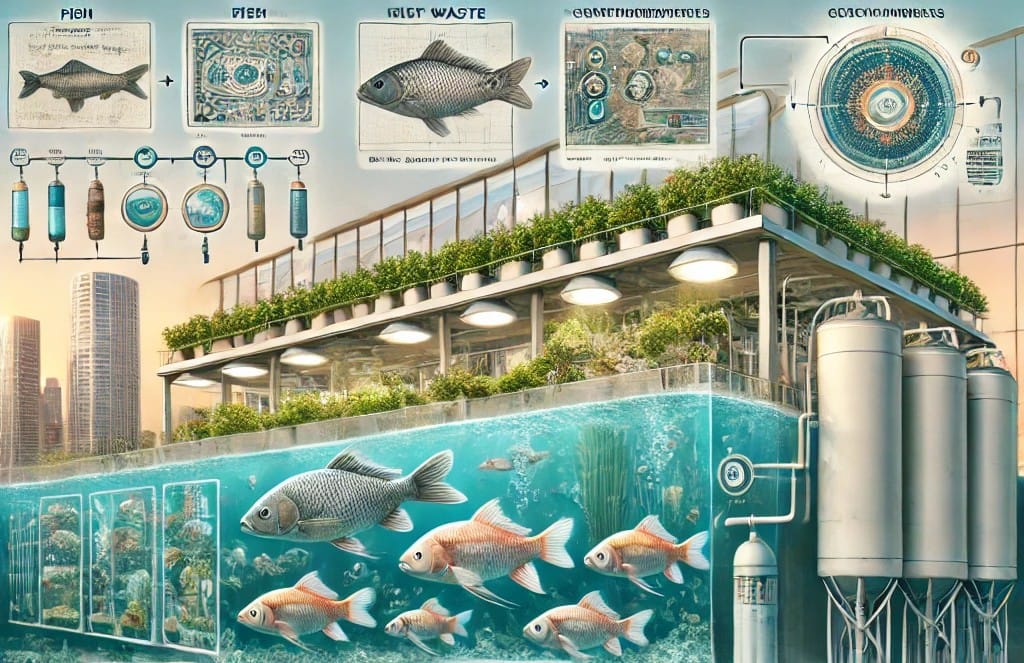 A high-tech aquaponics fish farming system