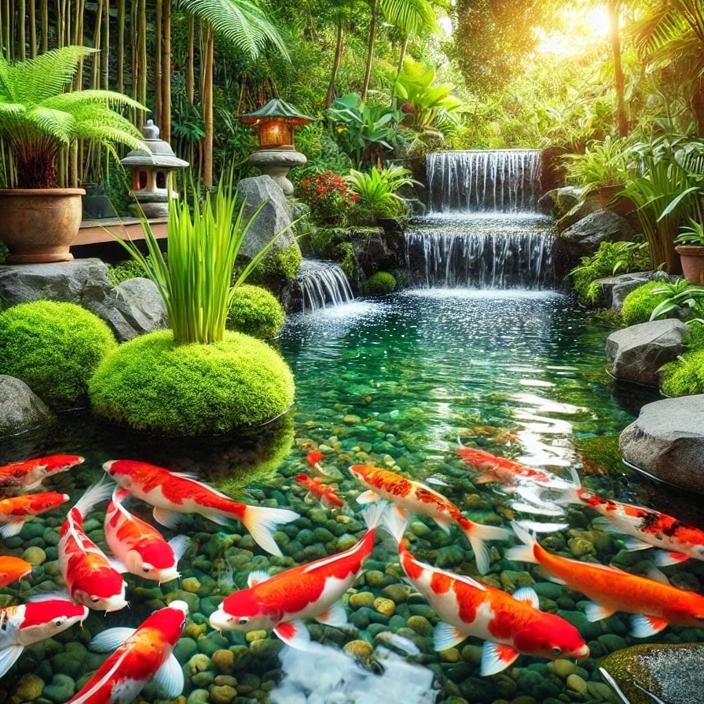 koi fish swimming