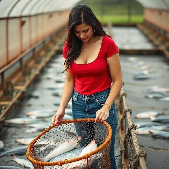 Harvesting salmon from a net pen