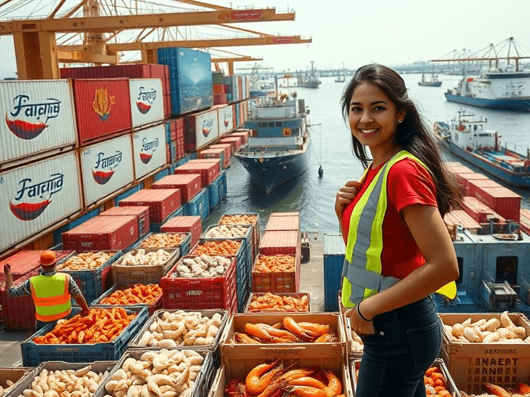 Seafood exports from India
