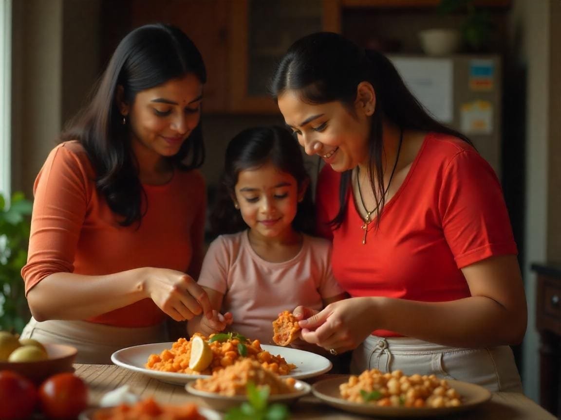family enjoying